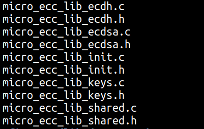 Sources and header files for mirco-ecc backend