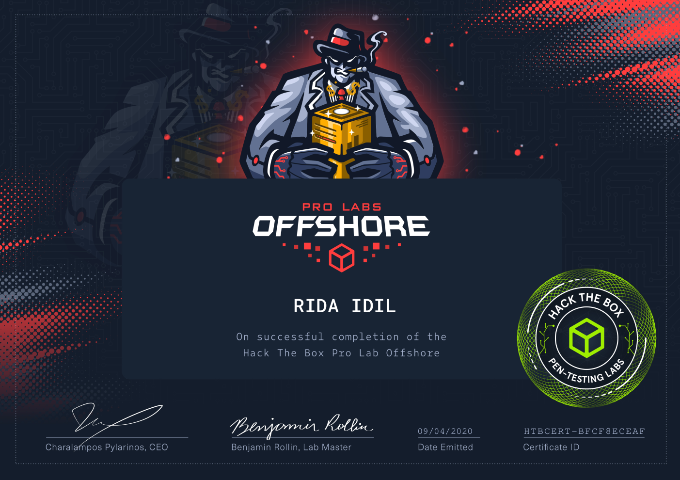 OFFSOHRE Certificate - Rida IDIL